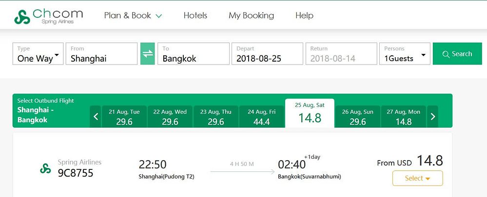 spring airlines promo fares bangkok
